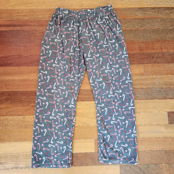 Love To Lounge "Candy Cane" Holiday Pajama Fleece Pants Size 10-12 - Picture 3 of 10